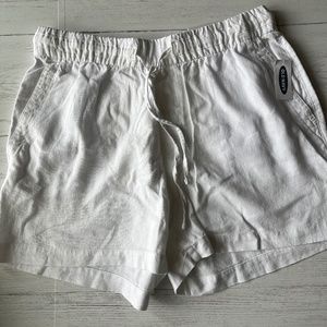 Old Navy White Linen Shorts- Medium